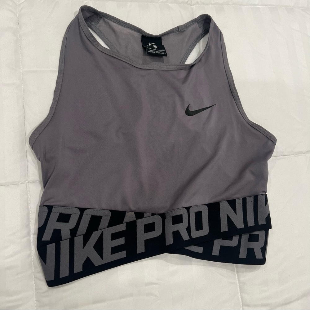 Nike Pro Intertwist Crop Top Grey Women's